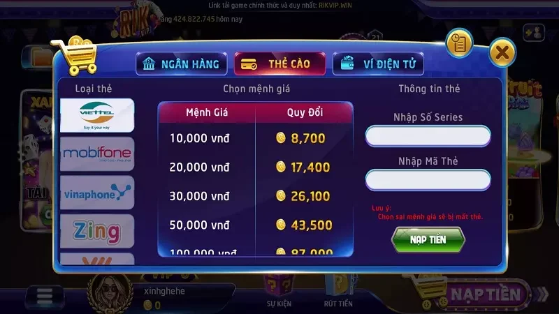 Cược thủ cần liên hệ Rikvip khi gặp khó khăn trong quá trình nạp/rút tiền