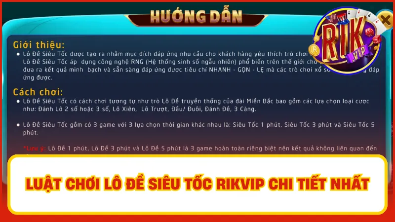 Lô đề siêu tốc Rikvip nổi bật với chất lượng xuất sắc và sự đẳng cấp độc đáo