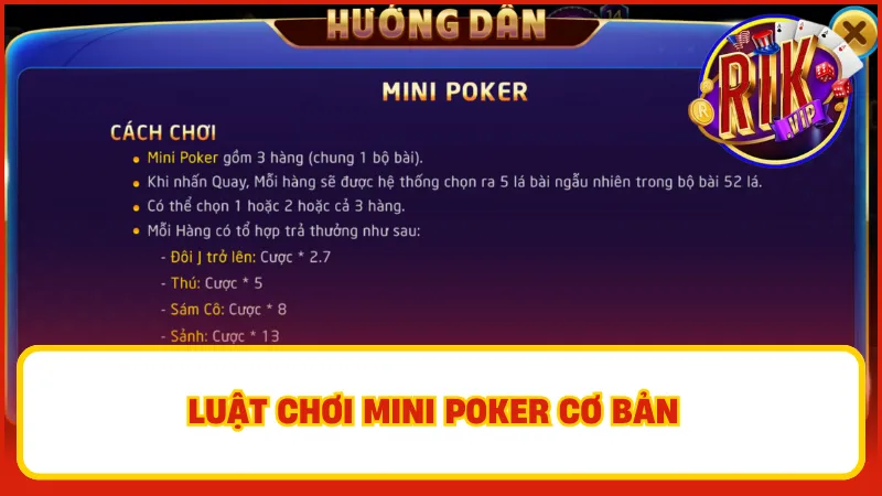 Hiểu rõ luật chơi Mini Poker để tăng cơ hội chiến thắng